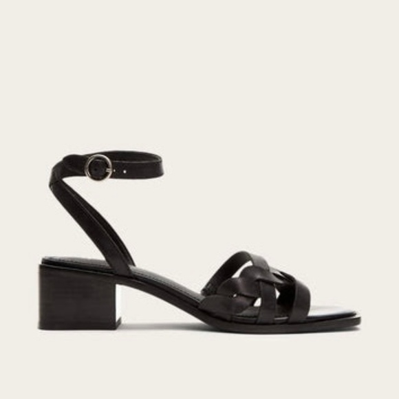 Frye Lucia scrappy braided  sandal 8.5 M in black - Picture 1 of 4